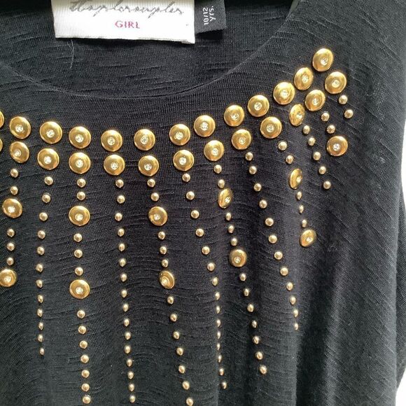 T BAGS TANK TOP GIRLS SIZE 10/12 NWOT BLACK - Picture 2 of 9